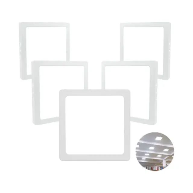 Kit 5 Painéis Plafon LED 25W Sobrepor Quadrado Branco Frio 6000K | Bivolt - R$ 119,00