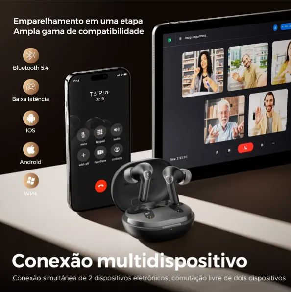 Soundpeats T3 Pro Wireless Earbuds with Noise Cancellation64253341561347123