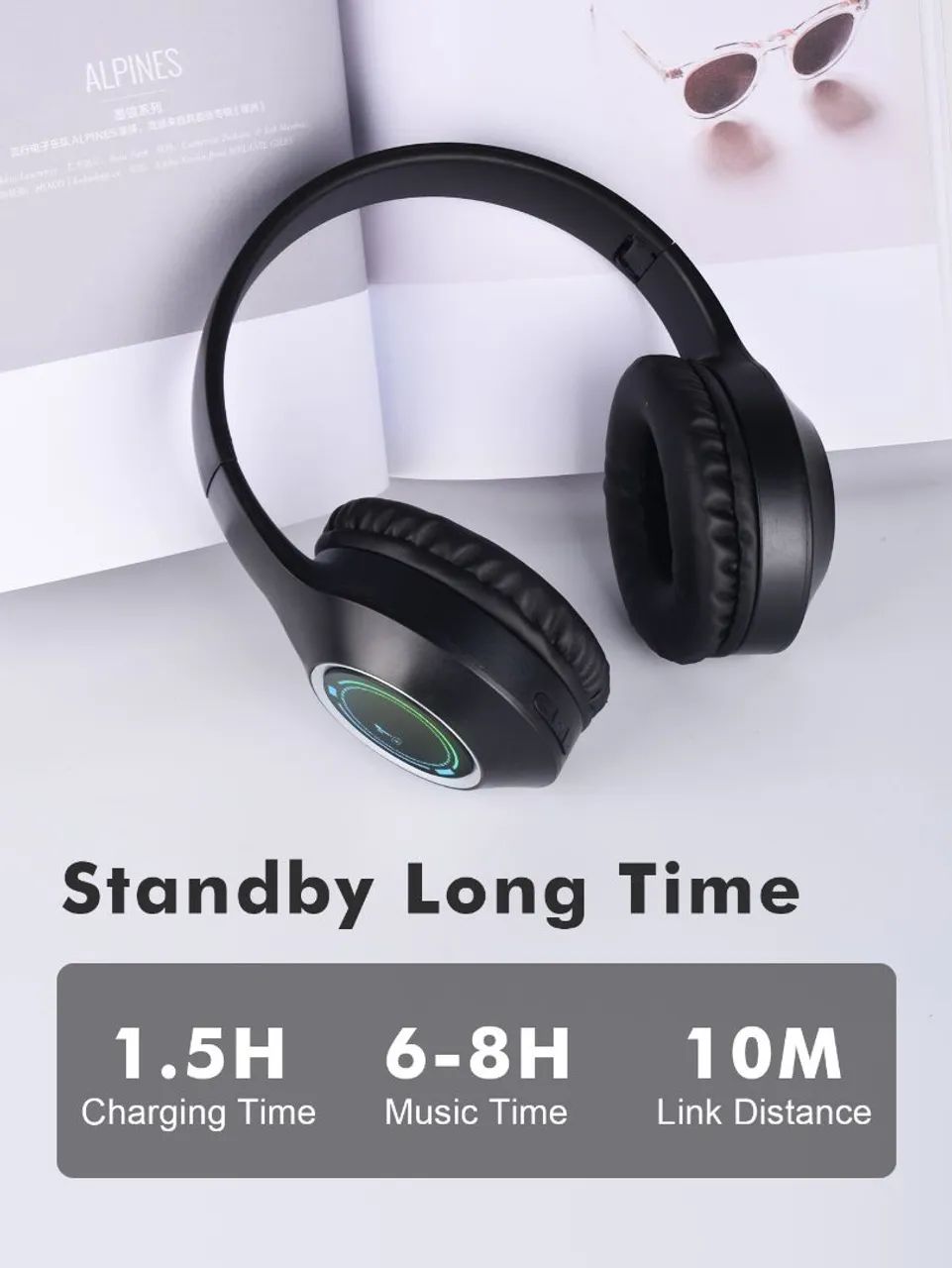 Headphone Bluetooth com LED RGB - Foto 4