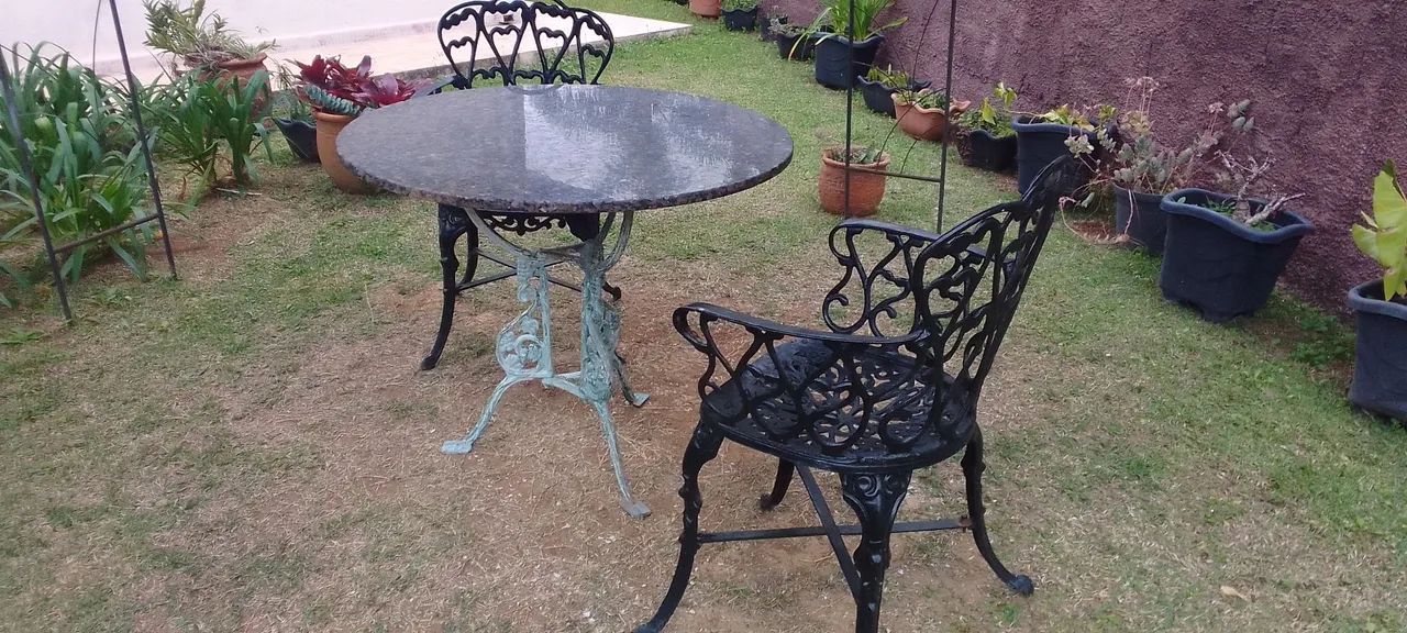 Jogo para  jardim em ferro fundido antigo - Foto 2