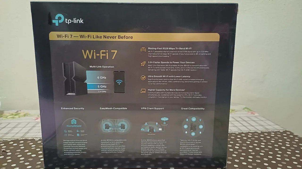 ROTEADOR TP-LINK BE9300 TRI-BAND WIFI 7 - Foto 2