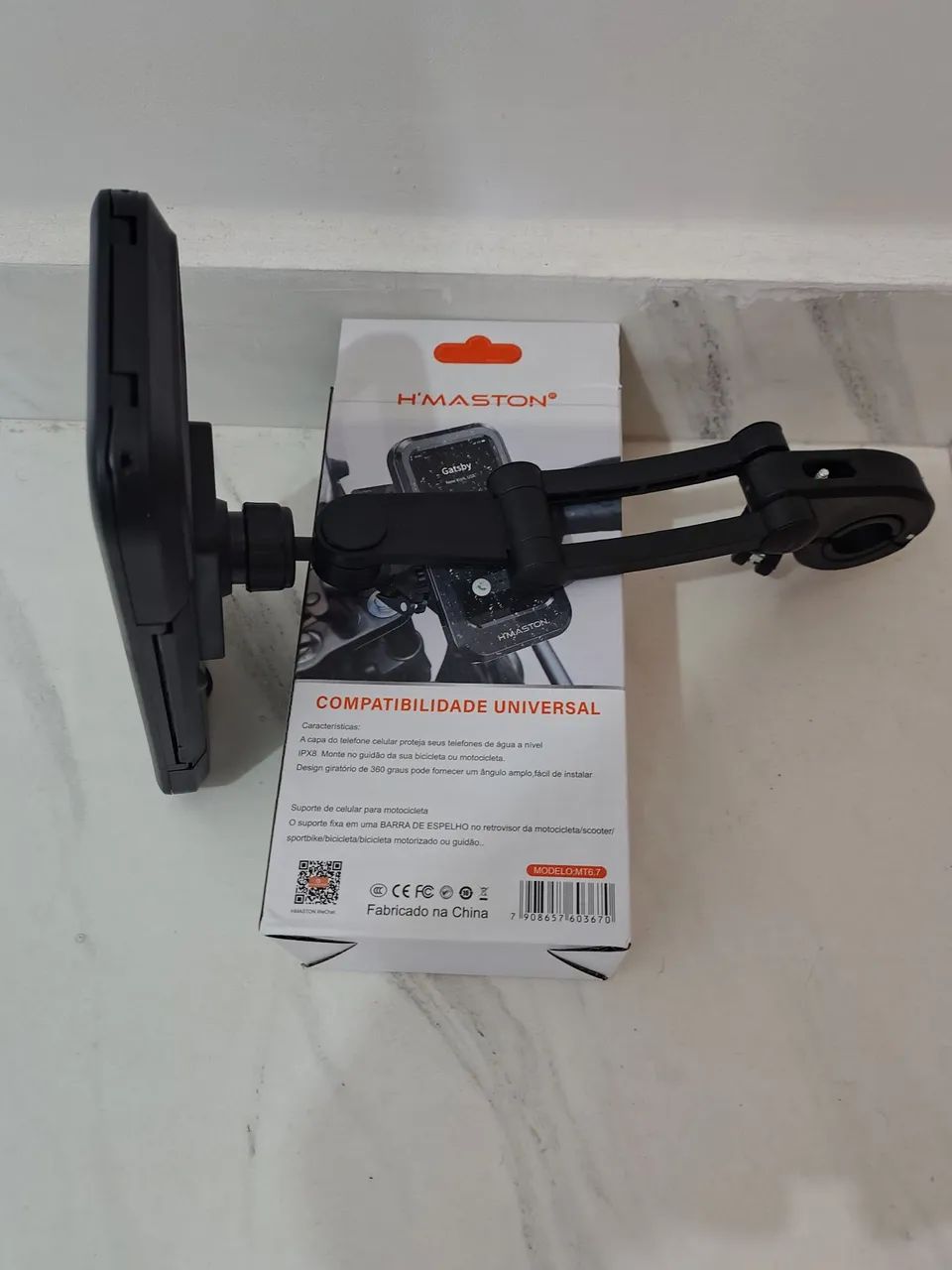 Suporte Porta Celular Moto Bike Á Prova Dágua 360° Articulado 6.7 POLEGADAS - Foto 2