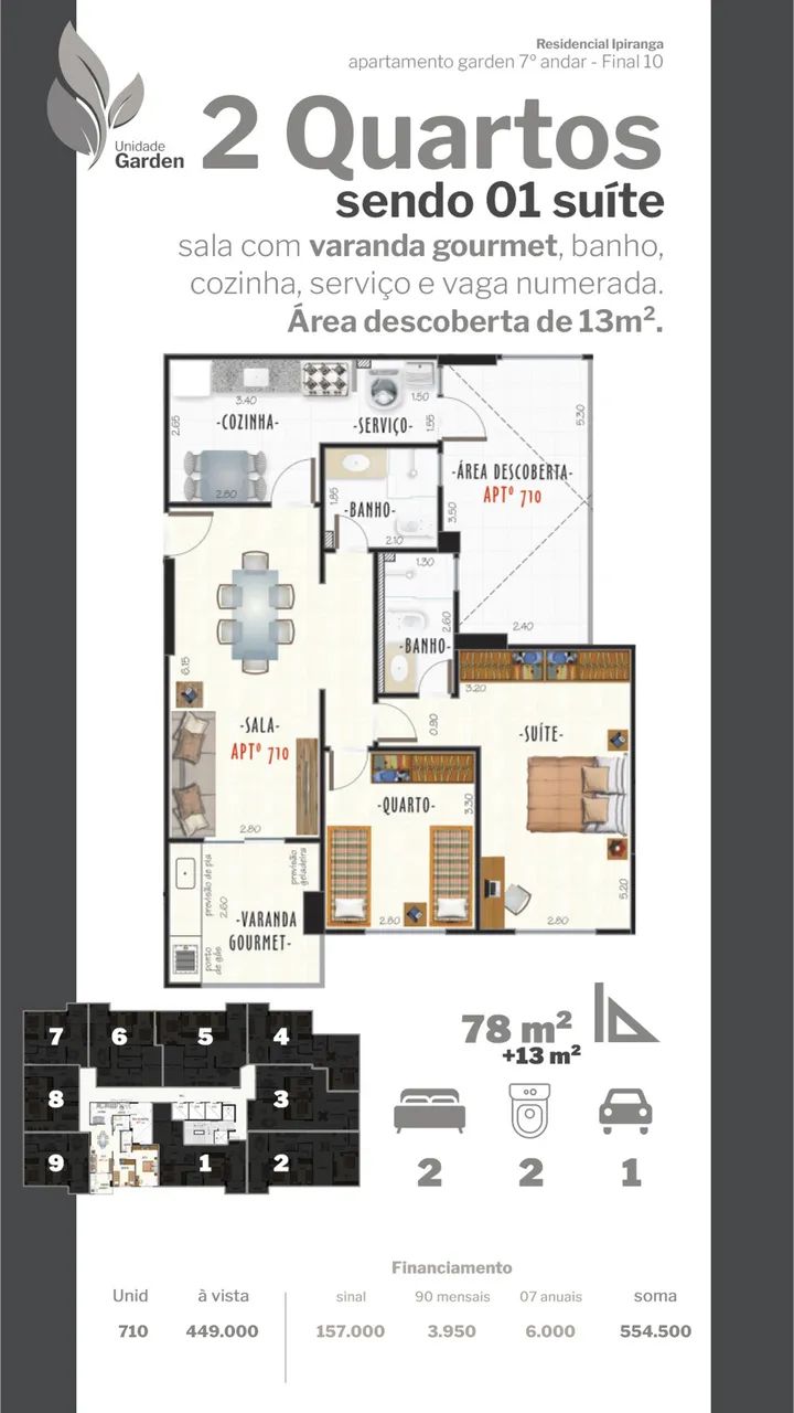Apartamento 02 quartos com área externa no São Mateus com elevador e garagem. - Foto 4