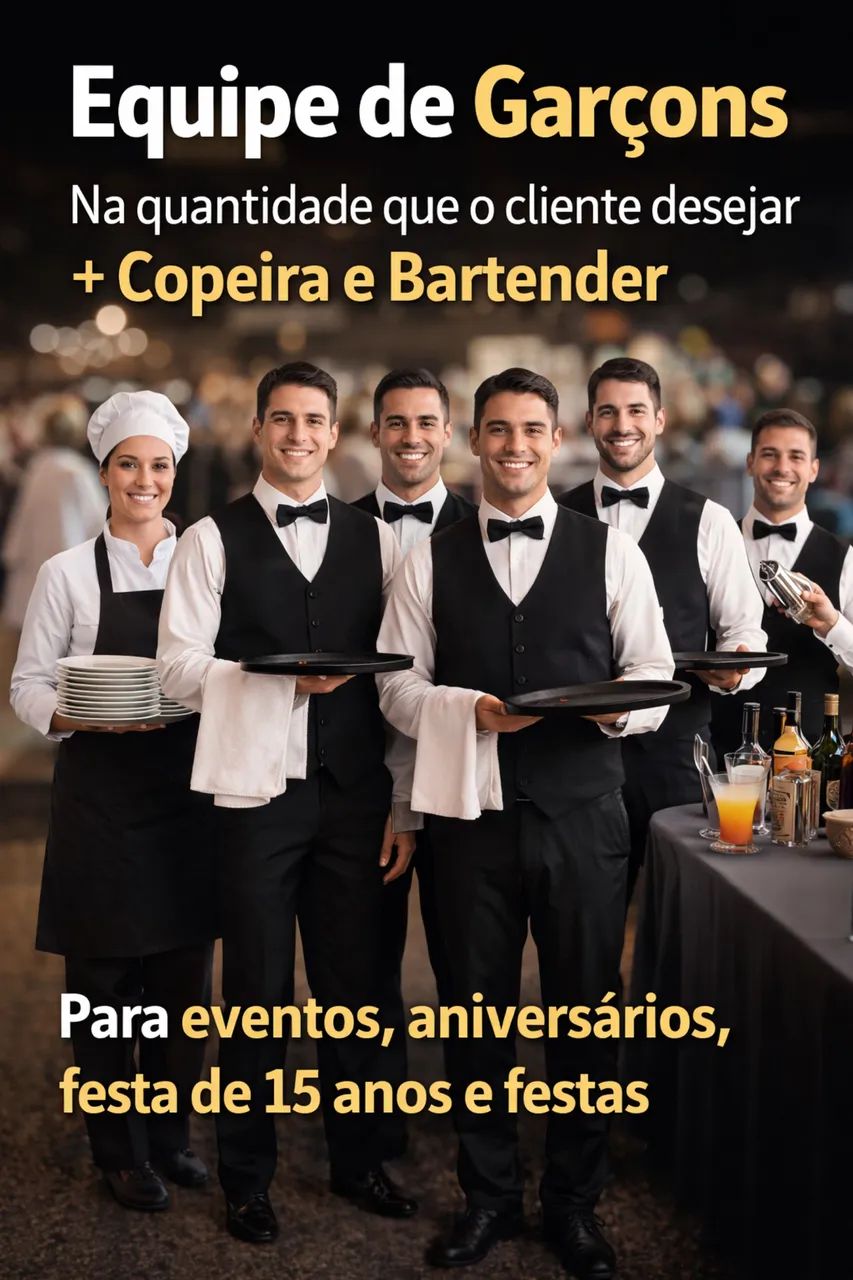 Equipe de Garcons para seu evento 