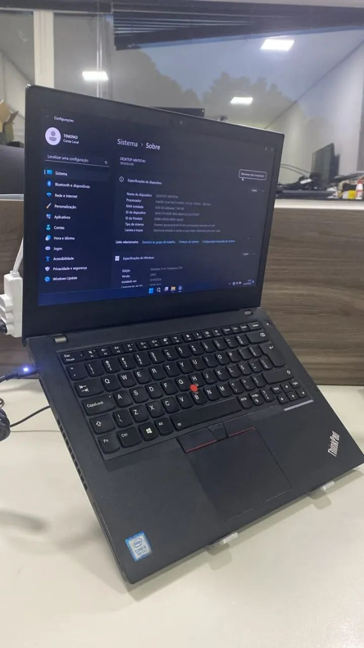 Notebook thinkpad  i5 8Gen 8GB SSD250 - Foto 2