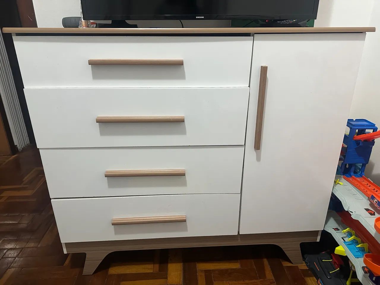 Berço + cômoda + Guarda-roupa infantil retrô branco - Foto 2