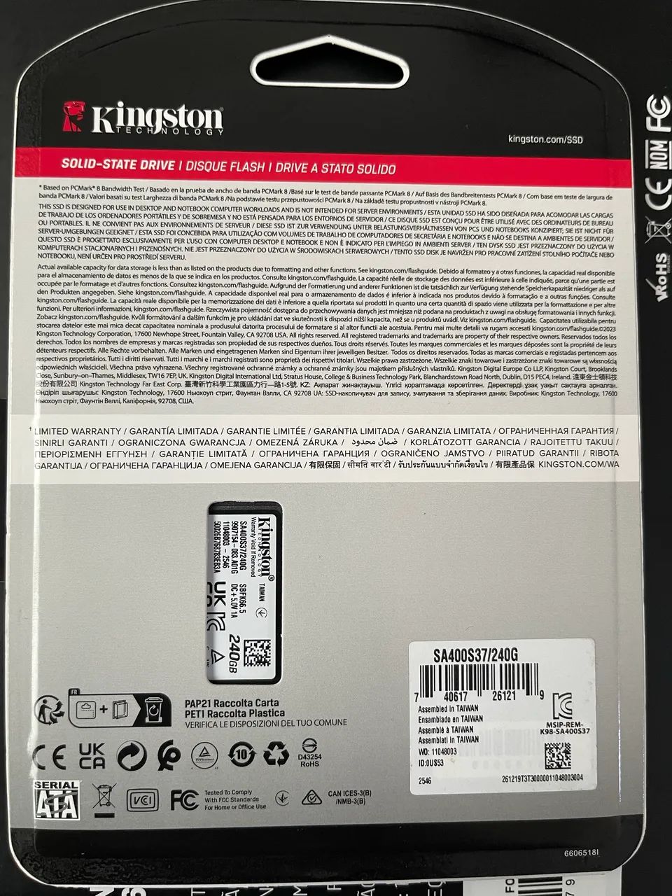 SSD 240 Giga kingston 