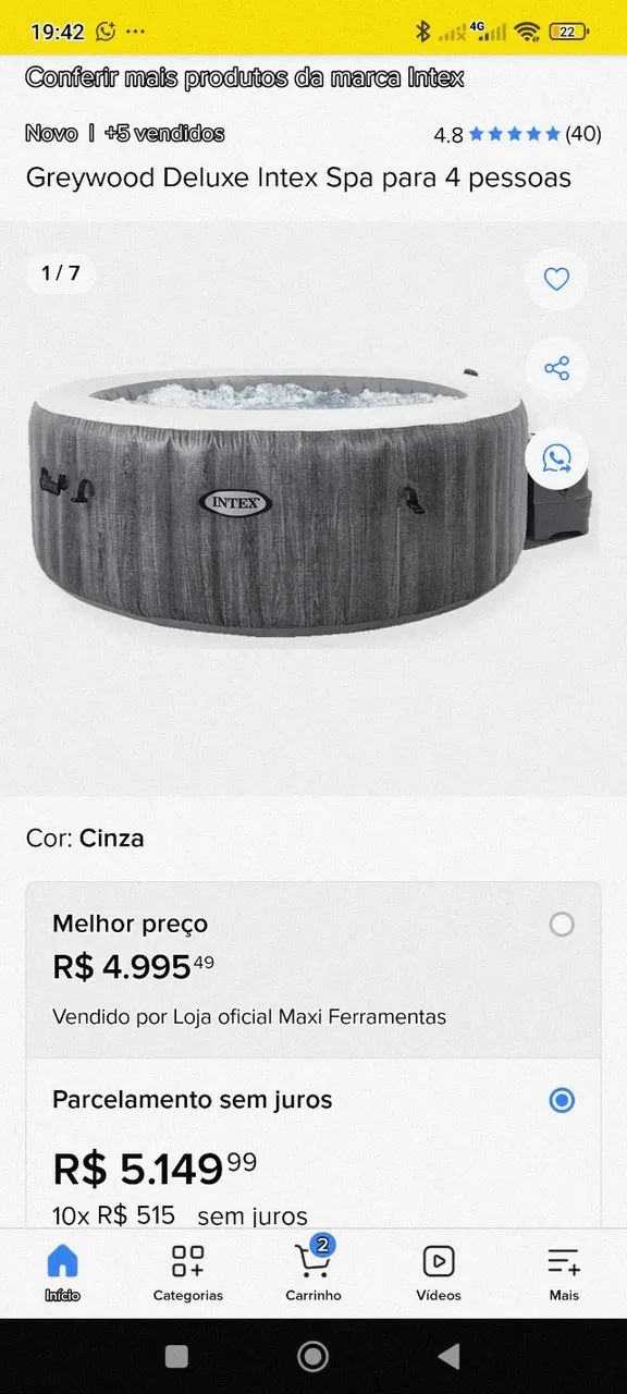 SPA Intex inflável deluxe 220v