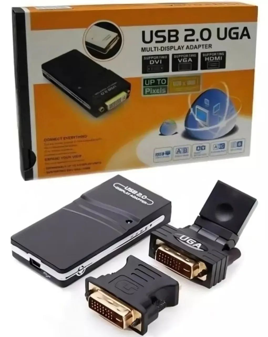 Adaptador De Vídeo Usb 2.0 X Vga Dvi Hdmi Multi Display Uga