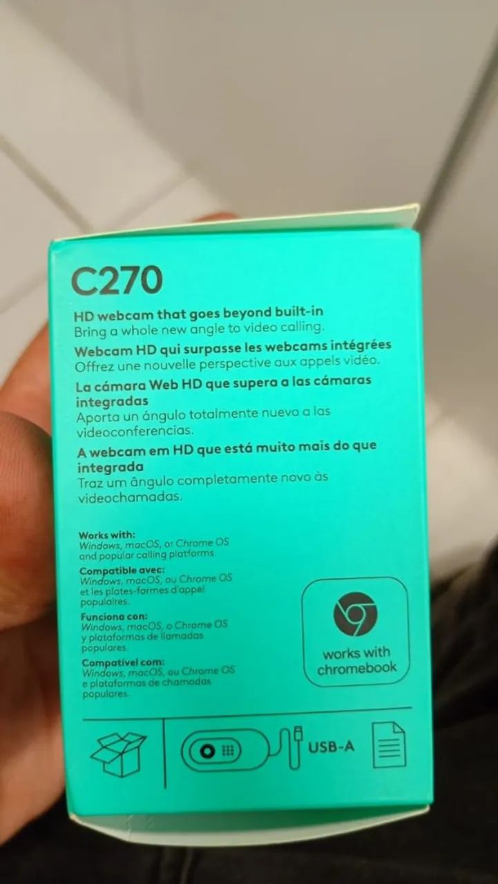 Webcam Logitech C270 HD 720p USB - Nova na caixa - Foto 3