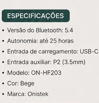 fone bluetooth onistek - Foto 3