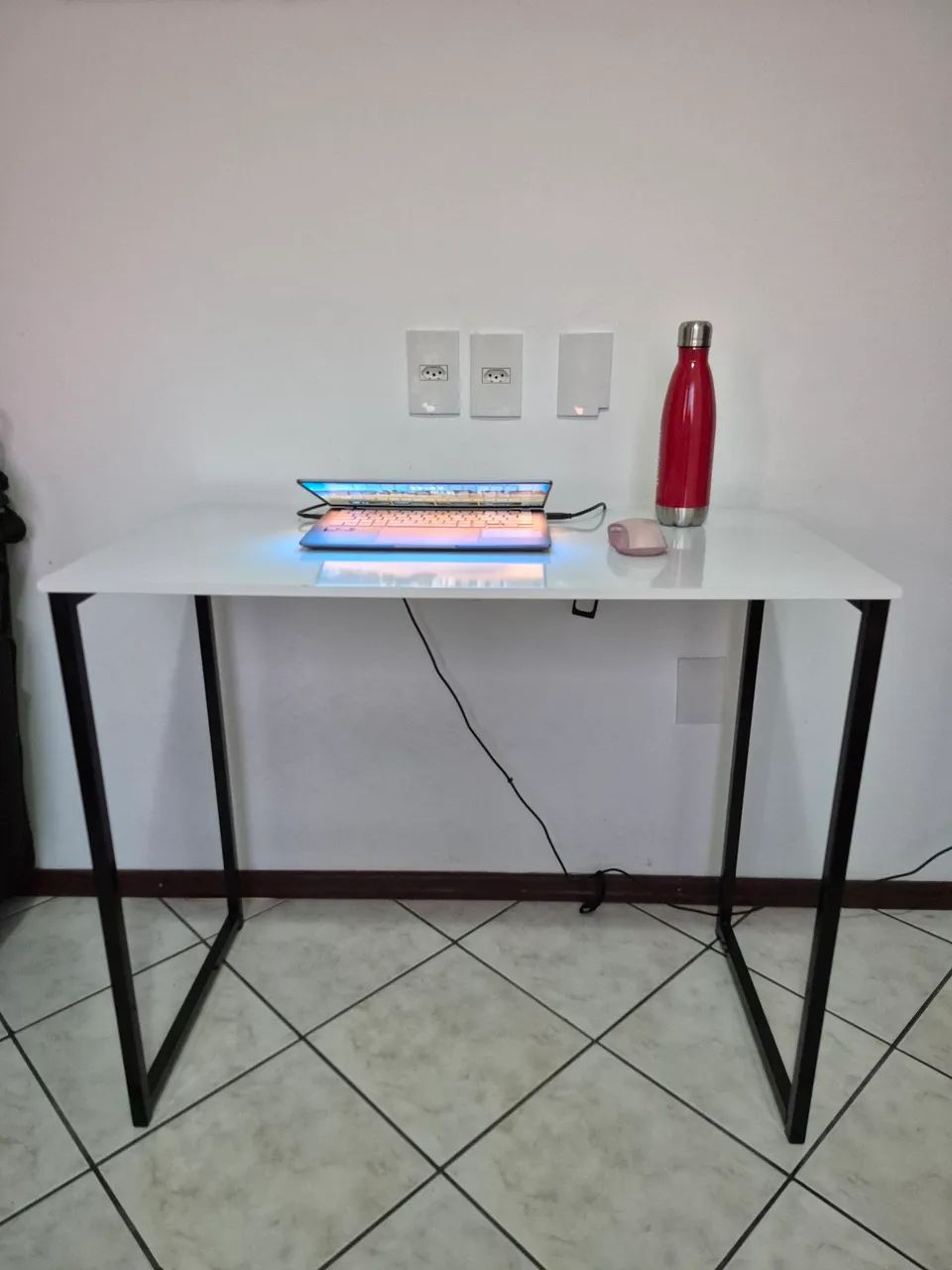 Escrivaninha Industrial mesa estudo aço mdf - Foto 2