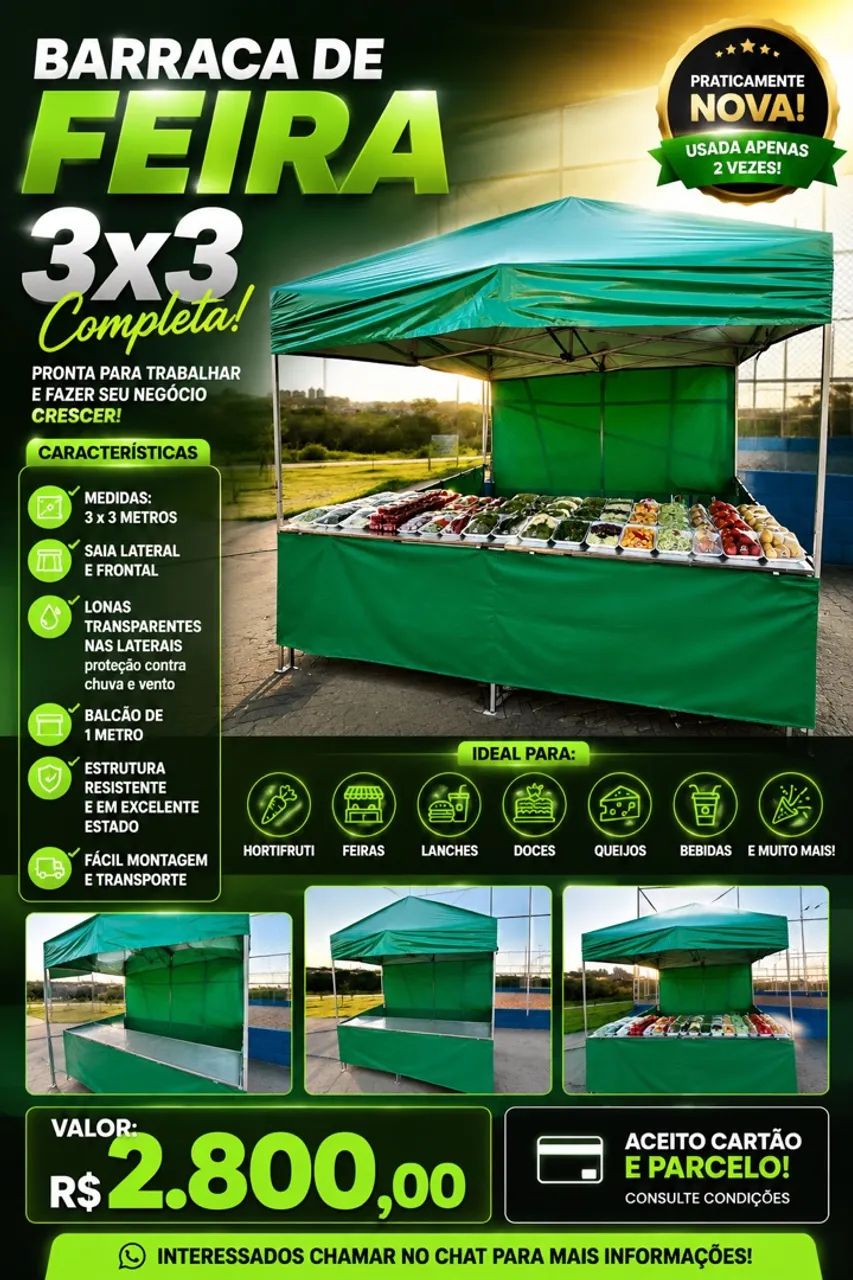 ? Barraca de Feira 3x3 Completa - Praticamente Nova! ? - Foto 2