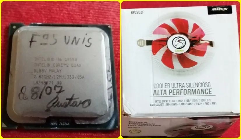 Processador Intel Core2 Duo Quad Q9550 2,83mhz + Cooler. AVALIO TROCA