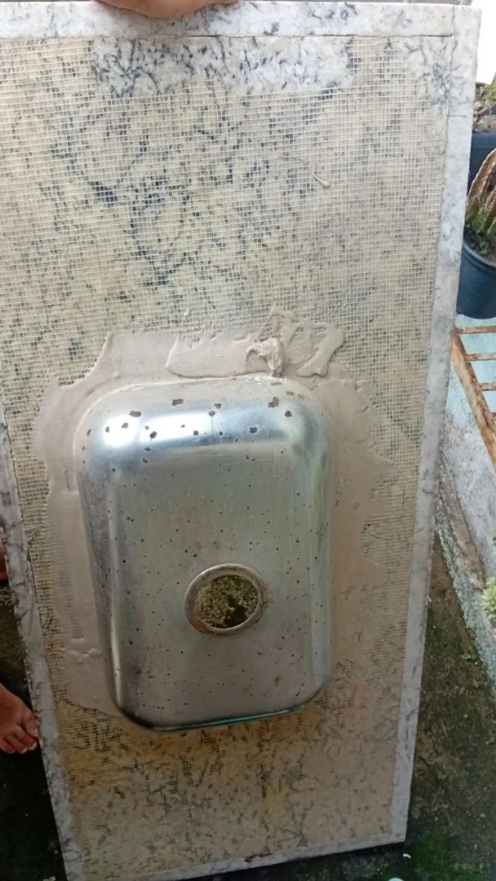 Pia de granito natural polido 120x60.Inclui Cuba de aço inox - Foto 2