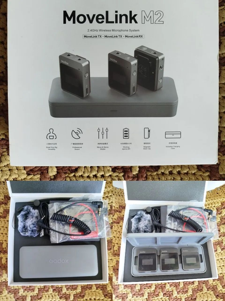 Lapela Godox completa. 2 transmissores, 1 receptor para câmera e celular.  - Foto 3