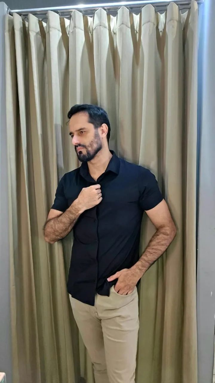 Camisa Tecnológica Manca Curta - NÃO PRECISA PASSAR - Foto 3