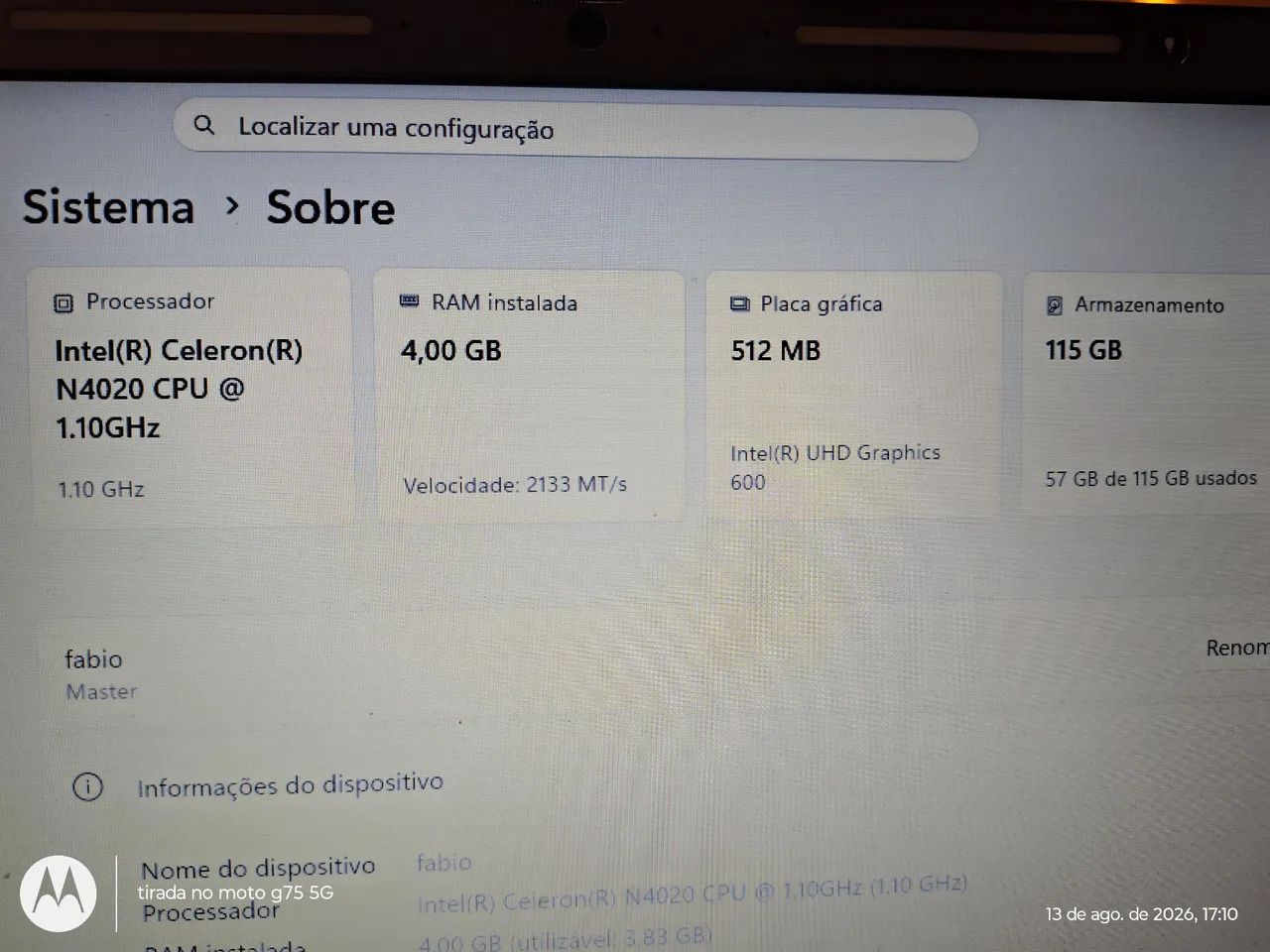 Vende - se notebook vision c 14  - Foto 2