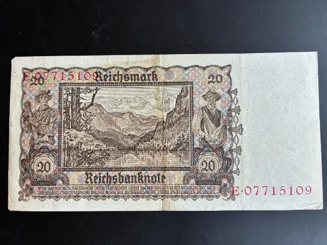 Cédula de 20 Reichsmark de 1939 - Foto 2