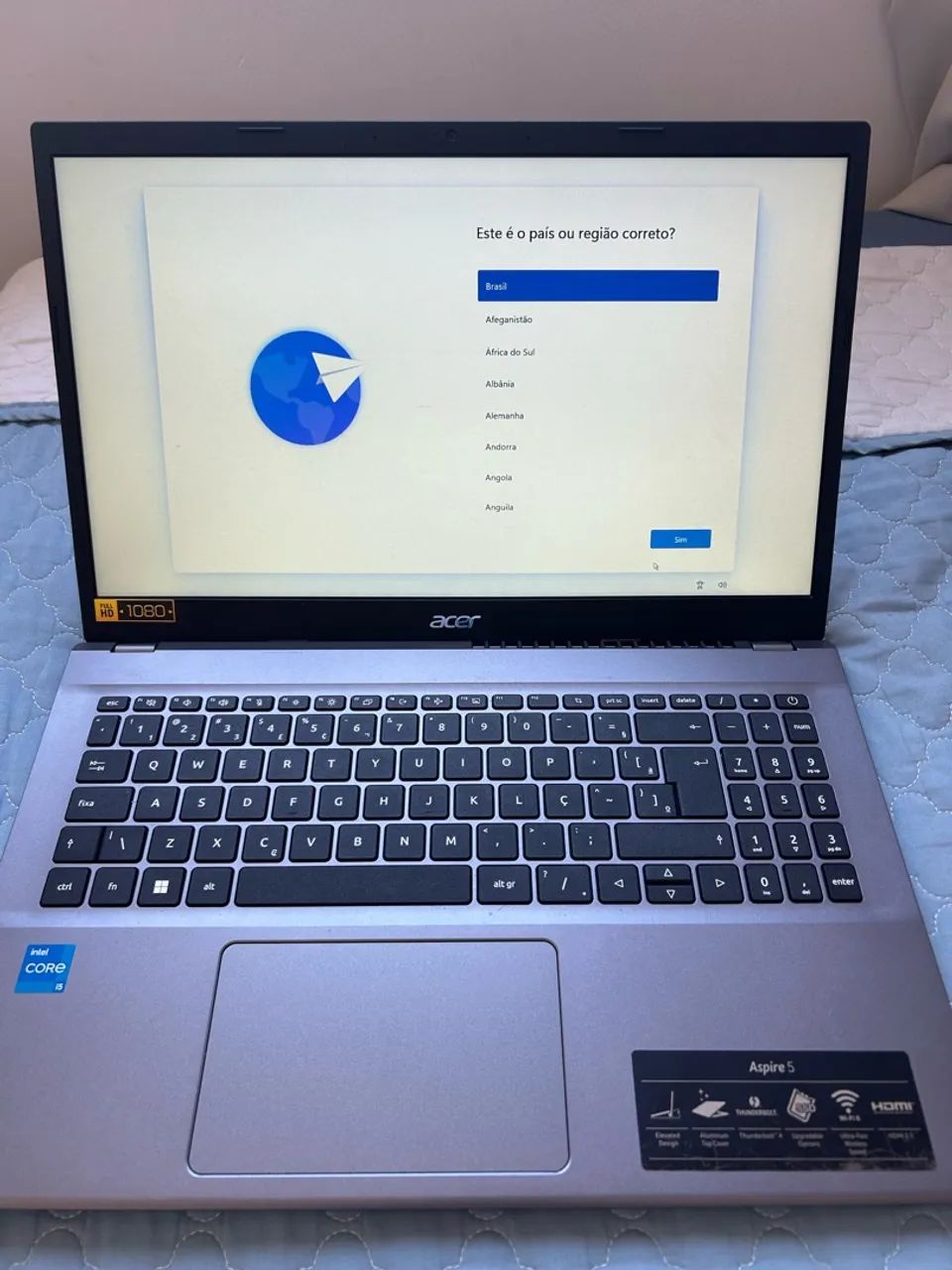 Notebook Acer i5-12450H (2.00GHz)  8GB RAM  480GB 