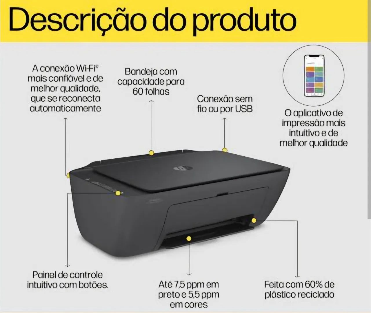 Impressora HP modelo Ink Advantage 2774 - wifi - Foto 2