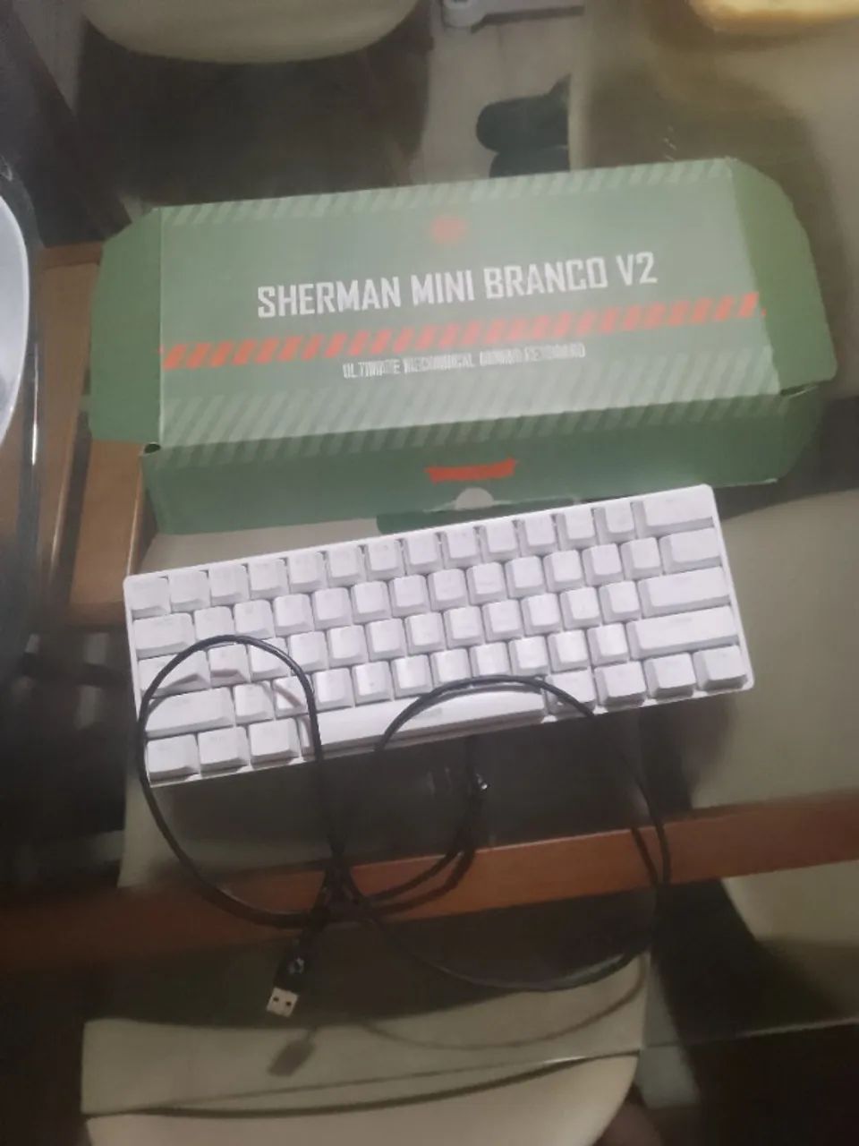 Vendo teclado mecânico branco switch azul(blue)