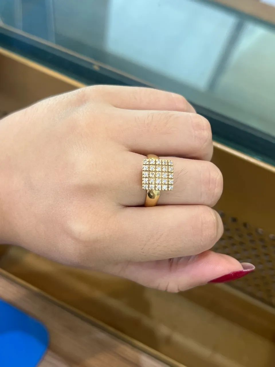 Anel chuveiro Ouro 18k