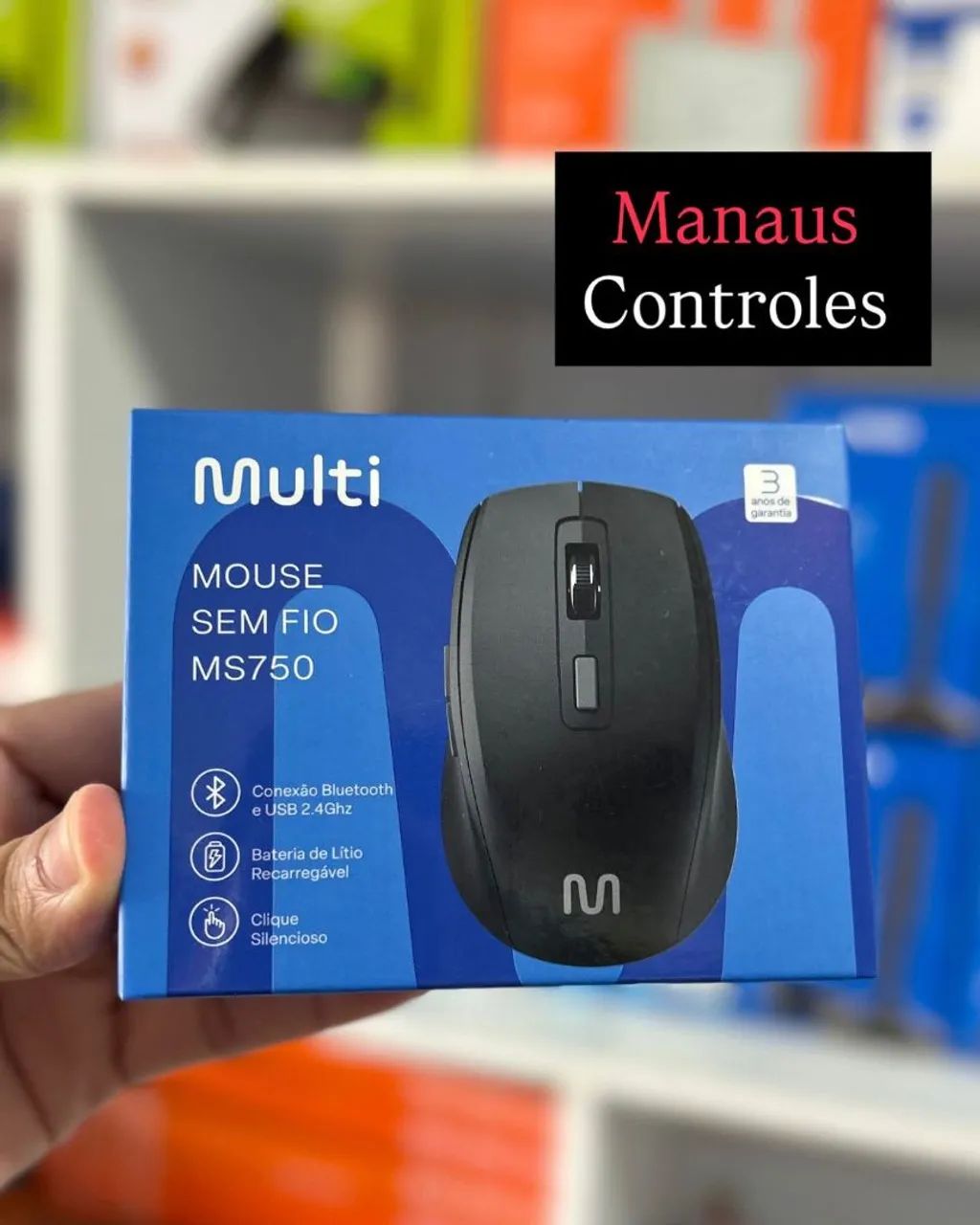 Mouse Sem Fio USB + Bluetooth Preto