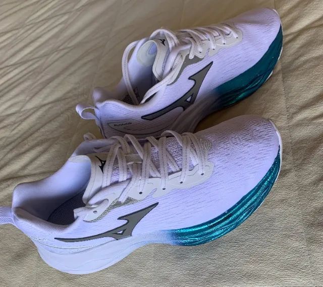 Top Tênis Mizuno Victory - Branco+Azul Feminino N36 Novo Super confortavél Lindo. - Foto 4