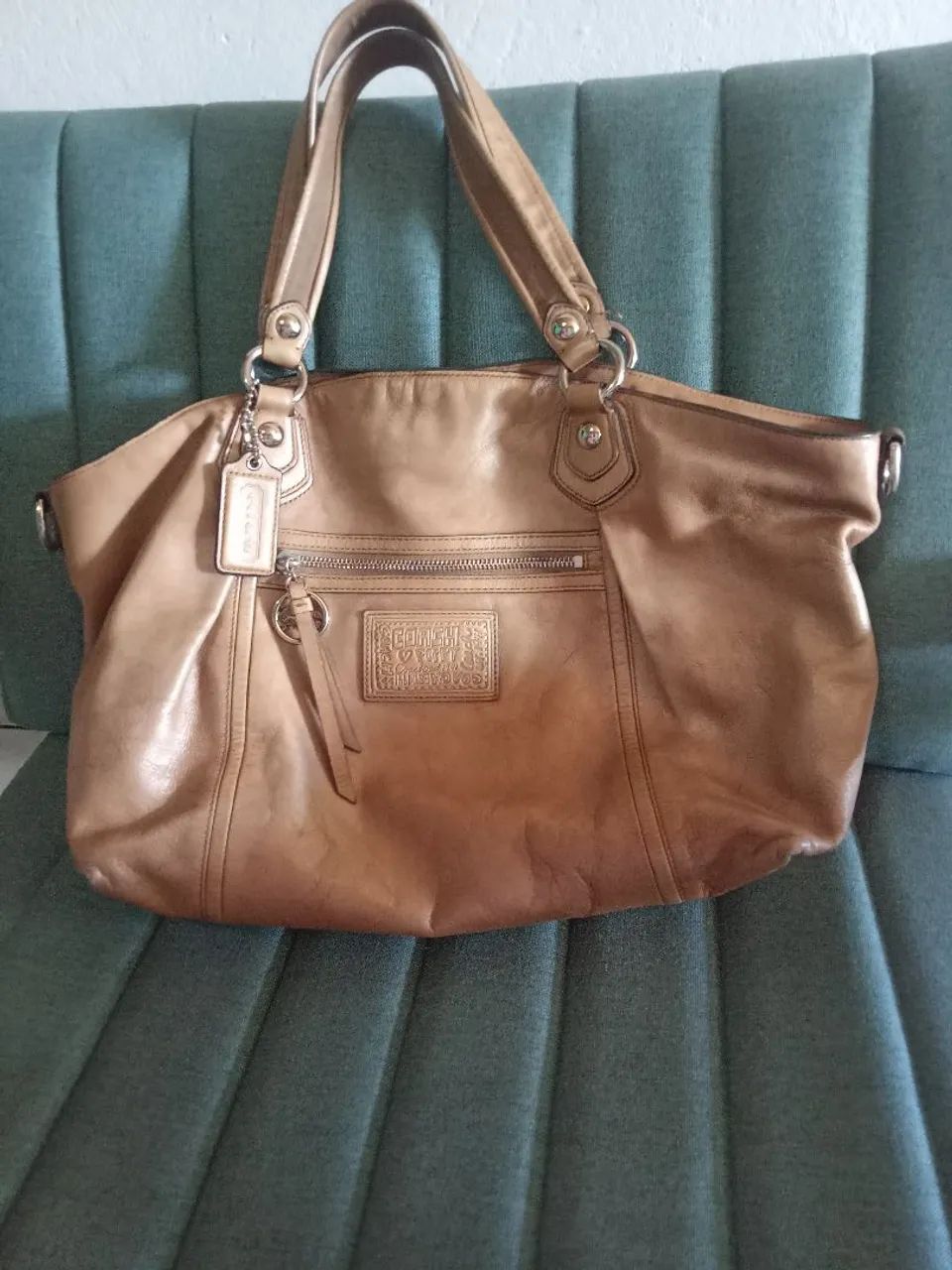 Bolsa coach marrom claro original  - Foto 3