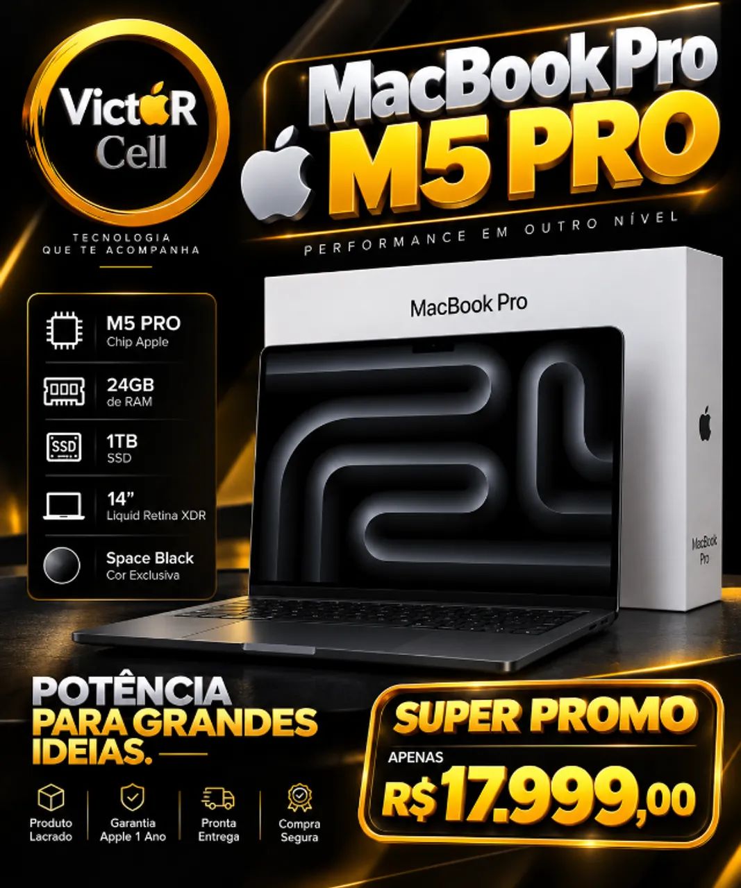 MacBook Pro M5 Pro | 24GB RAM | Lacrado | Garantia Apple 