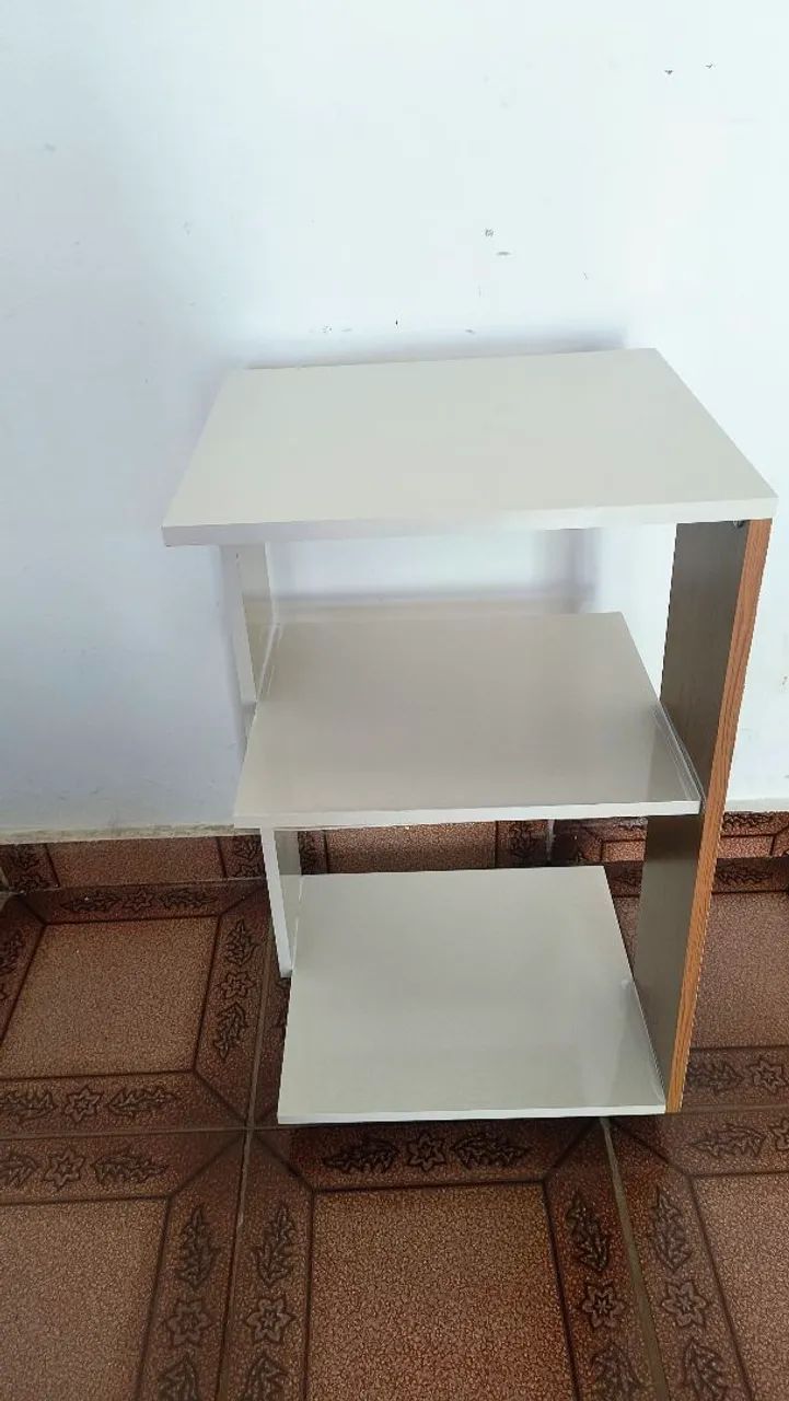 Mesa de Cabeceira Beauty Compacta Mesinha Criado Quarto Cama - Foto 3