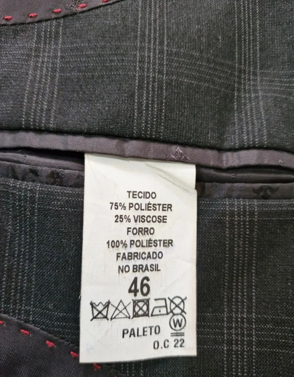 Terno masculino xadrez cinza - Foto 4