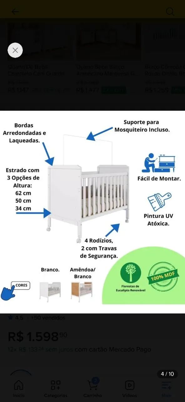 Vendo berço Americano novo