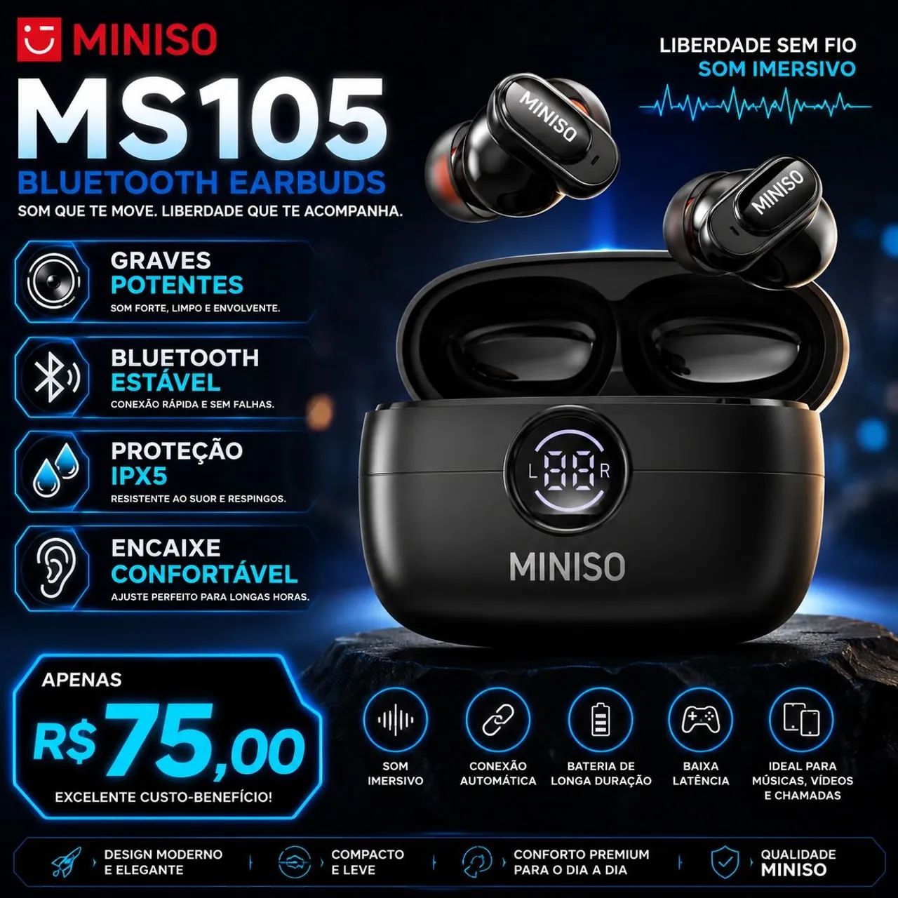 ? MINISO MS105 BLUETOOTH EARBUDS ?