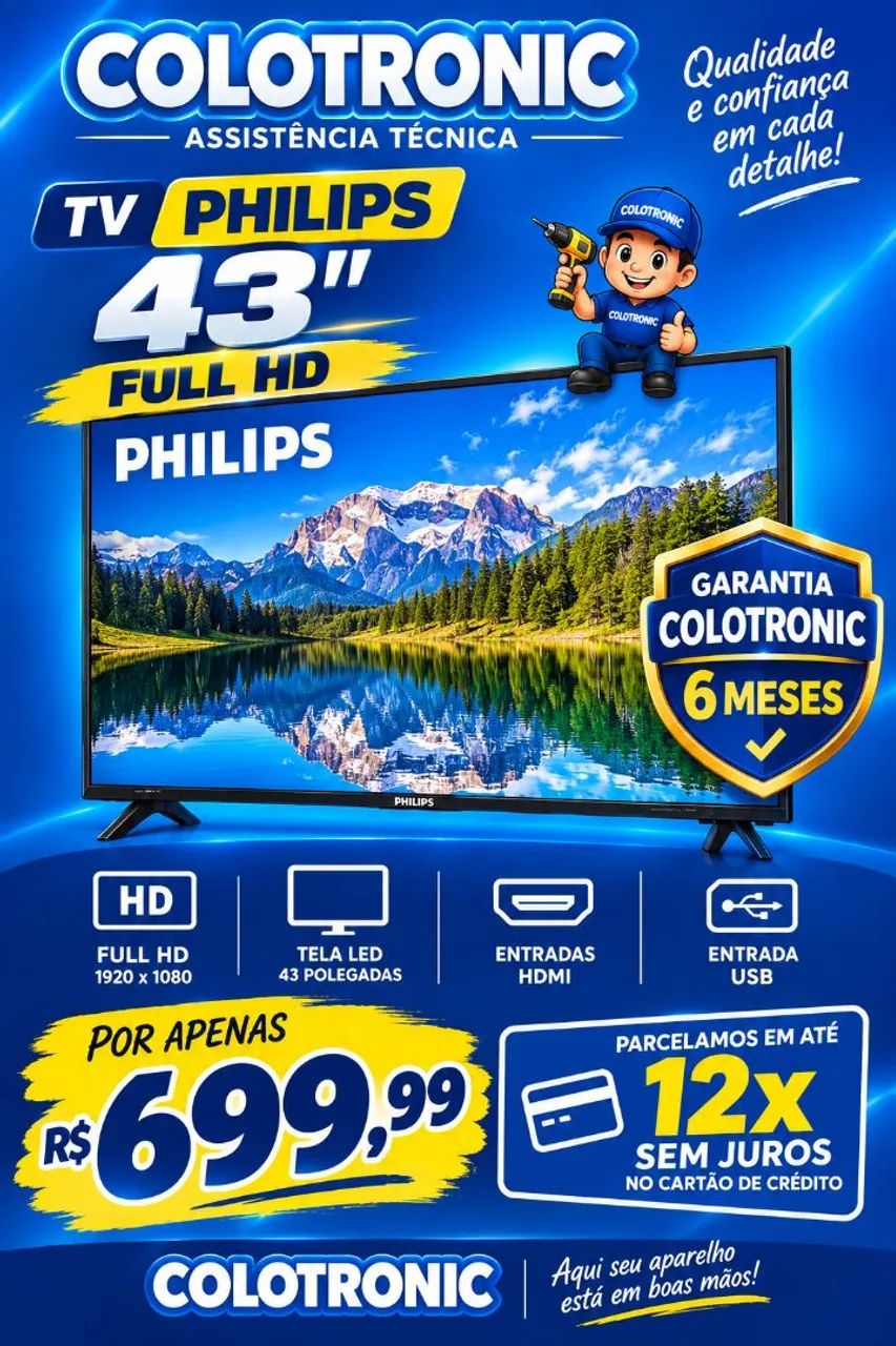TV PHILIPS 43" COM GARANTIA!