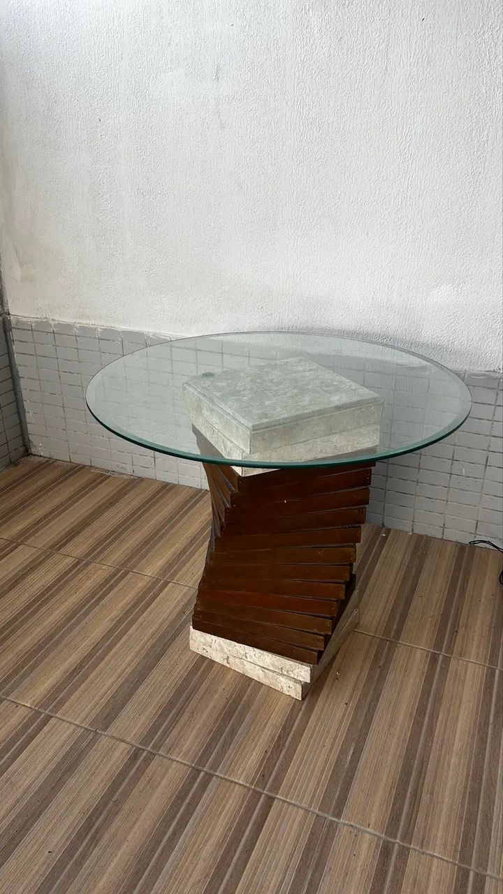 Mesa tampo de vidro redonda  - Foto 3