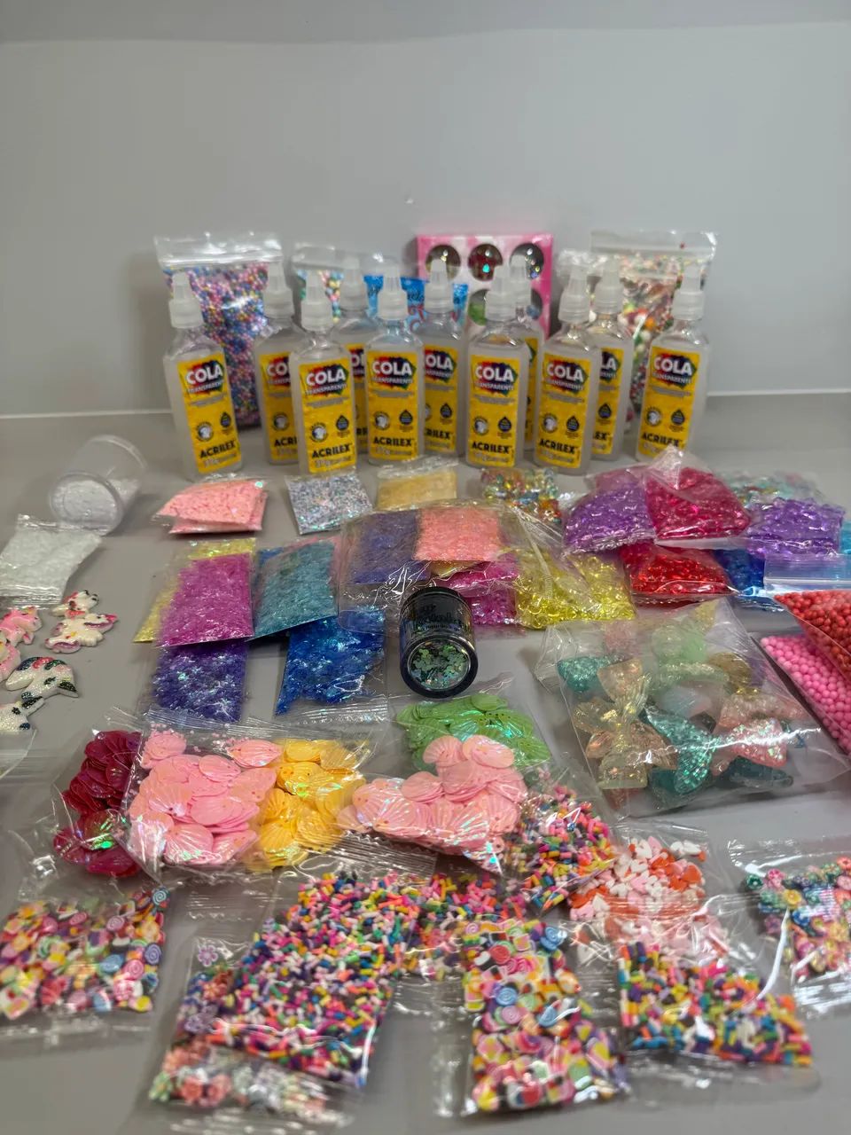 Super kit de slime/ artesanato com glitter, bolinhas de isopor - Foto 3