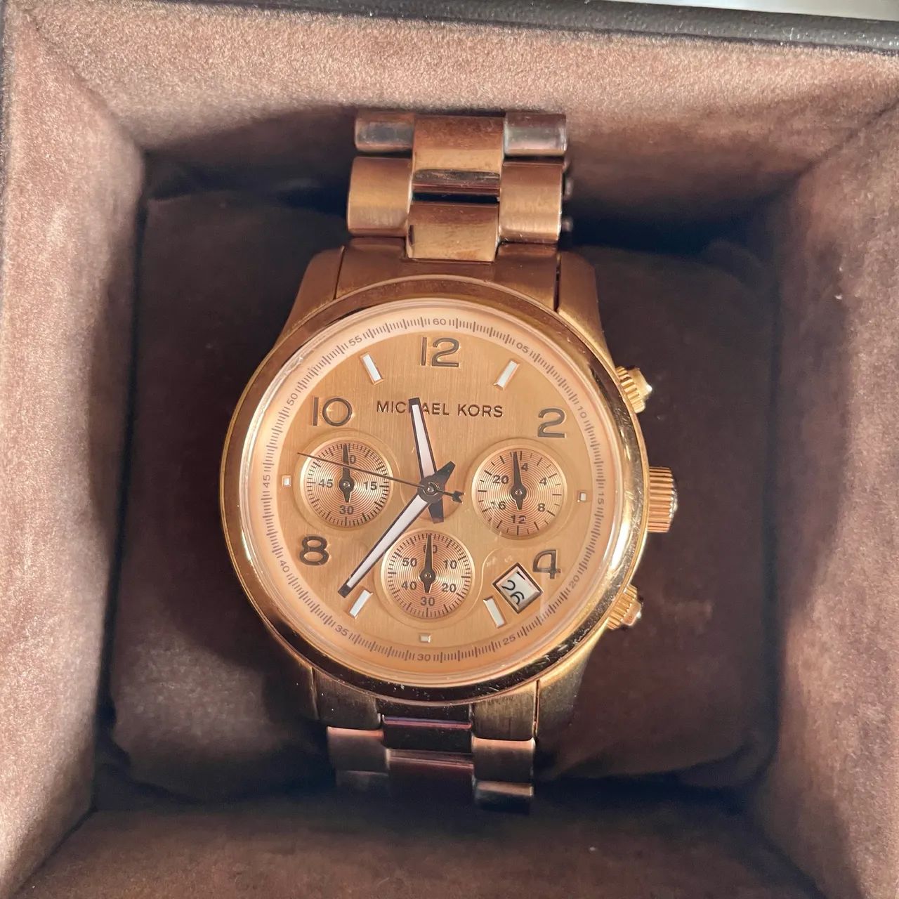 Relógio Michael Kors MK5128 Runway Original - Ouro Rosa - Foto 4