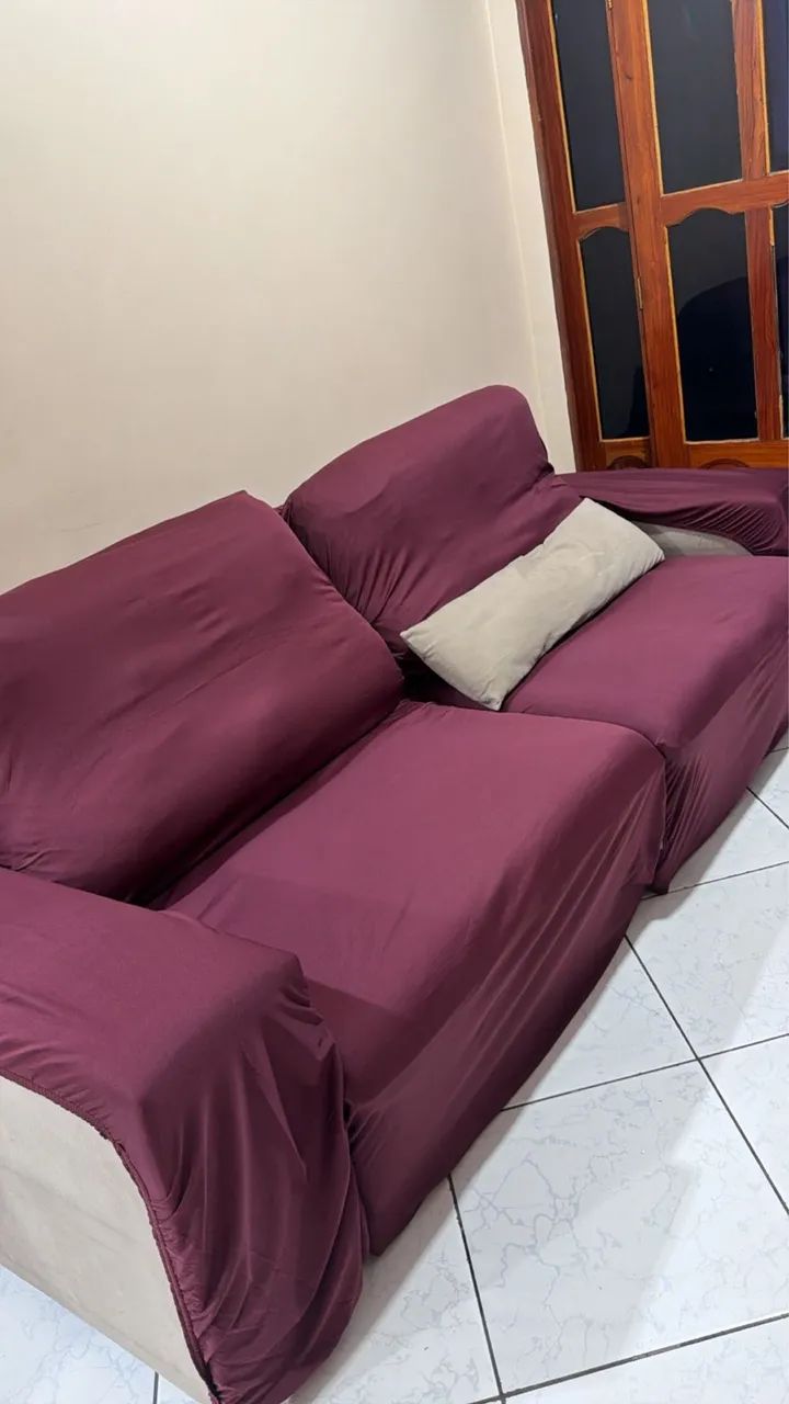 Vendo sofá retrátil reclinável na cor cinza !  - Foto 2
