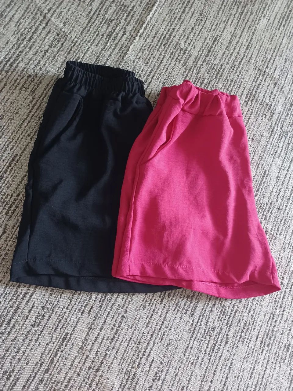 Shorts Tecido Duna Elástico Cintura Preto e pink - Foto 3