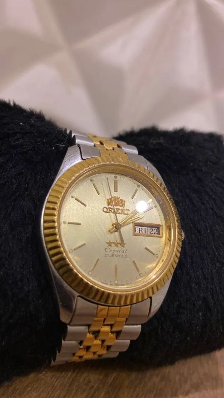 ORIENT PRESIDENT Crystal 21 Jewels Automático Bicolor - Clássico e Elegante - Foto 5