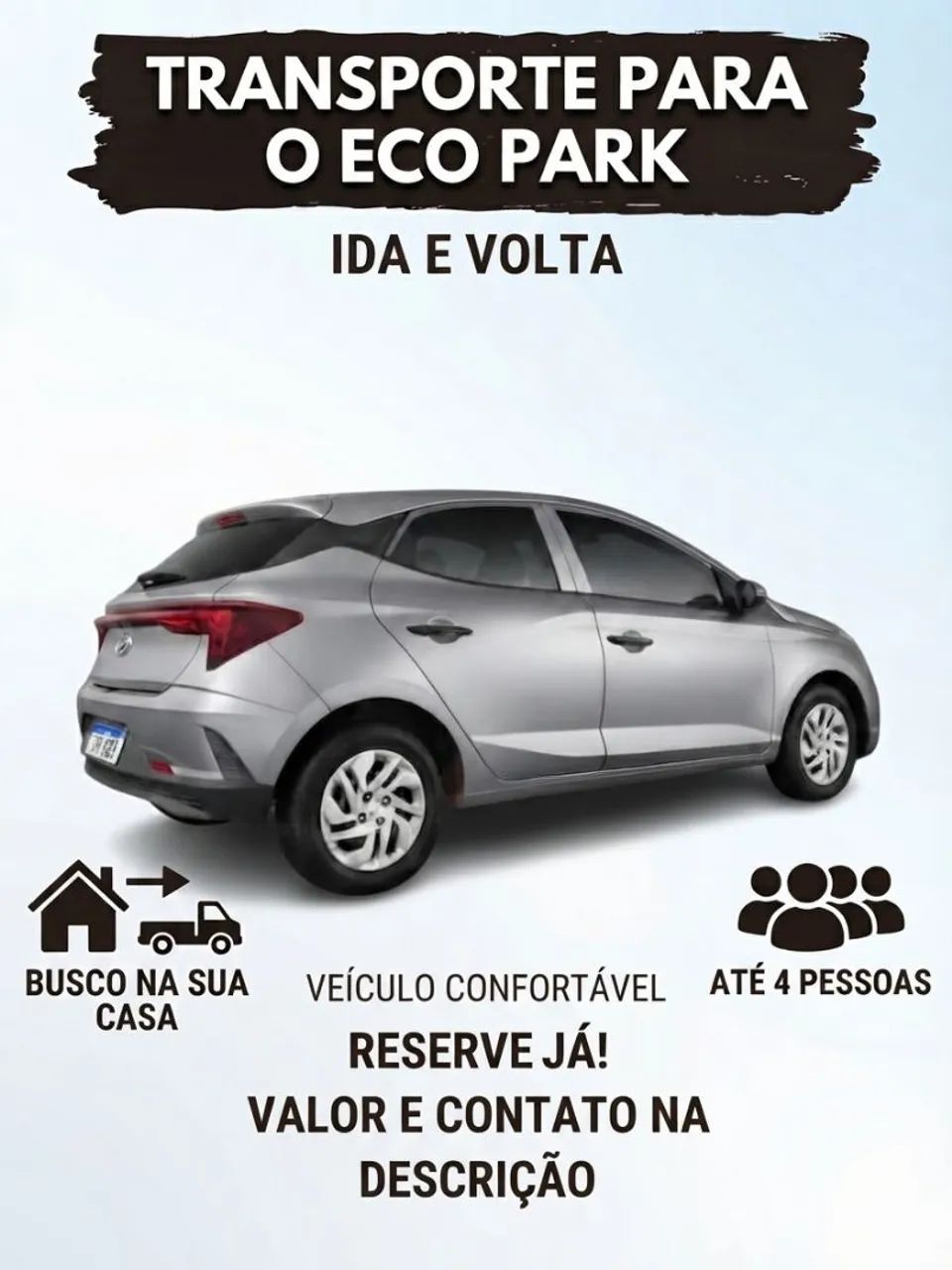 Vai para o Eco Park? Eu levo e busco!