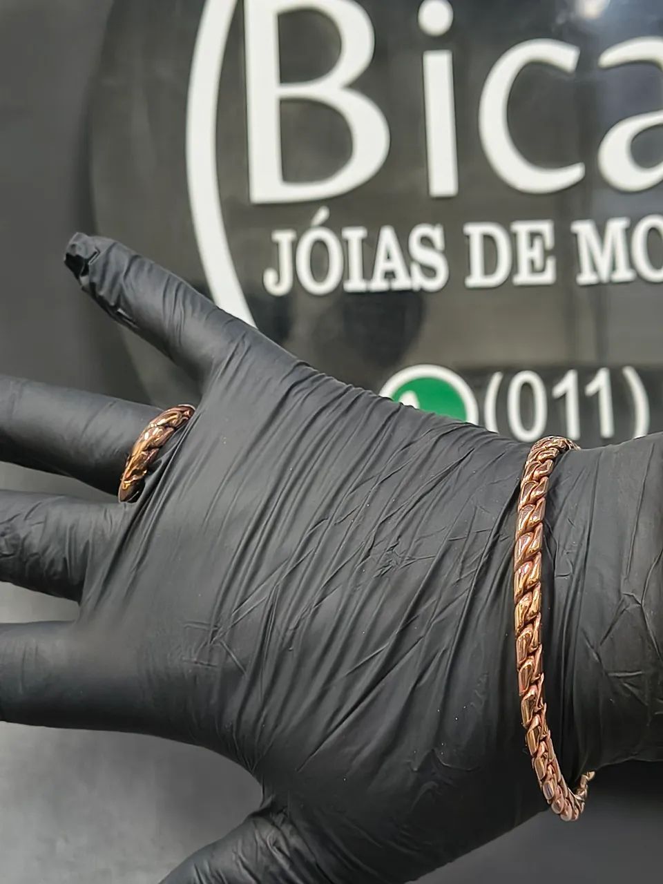 Kit anel e bracelete de cobre puro  - Foto 4