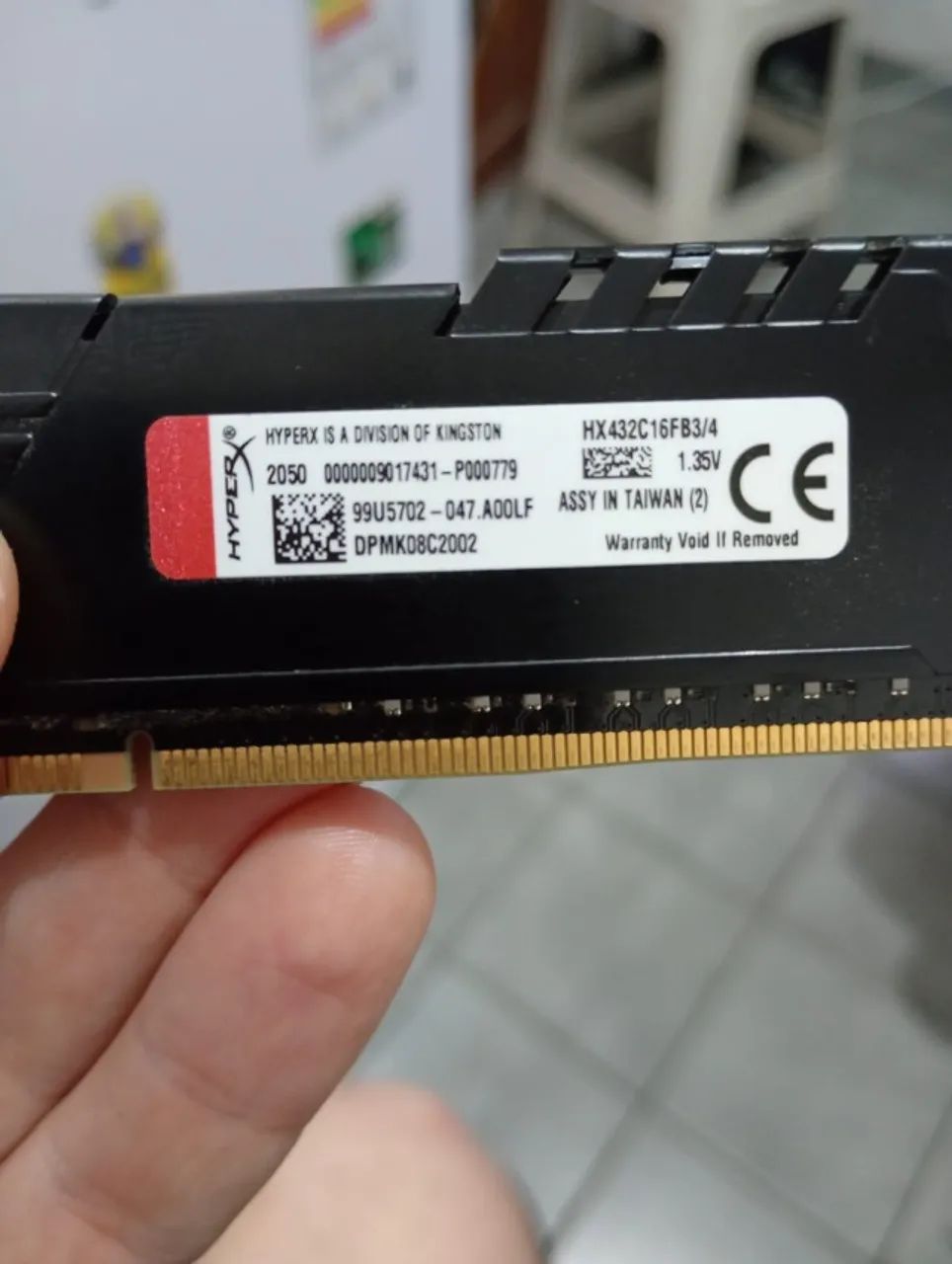 Memória HyperX Fury DDR4 com 4GB e 3200MHz.