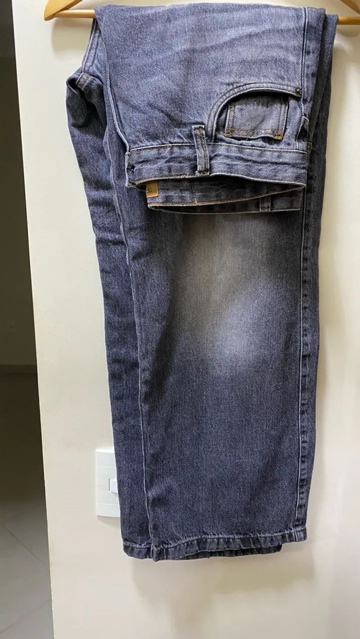 Calça baggy jeans preta - Foto 2