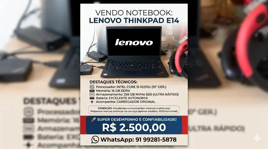 Notebook TinkPad Lenovo