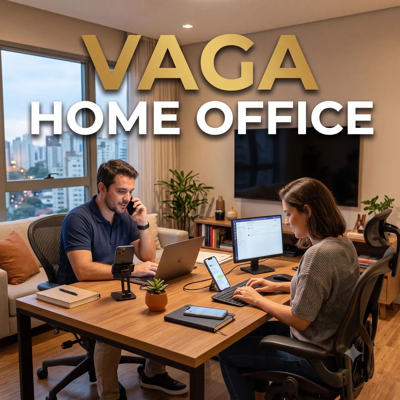 Home Office-Usando Celular/Notebook