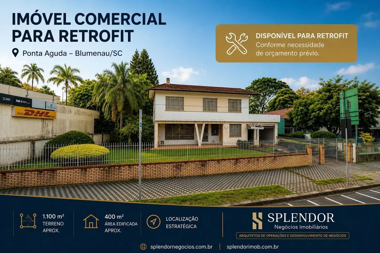 Imóvel Comercial na Ponta Aguda com 1.100m² de Terreno