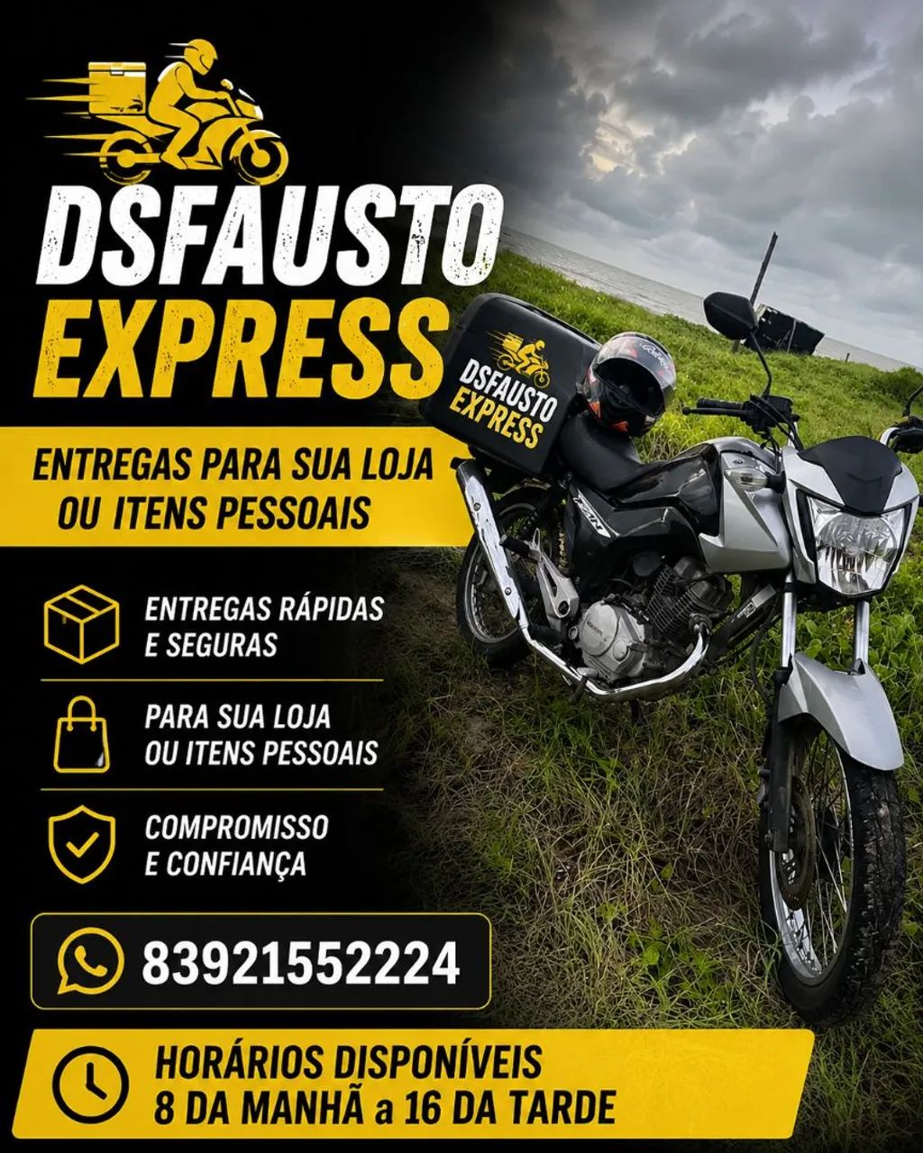 Motoboy entregador pronto pra te atender 